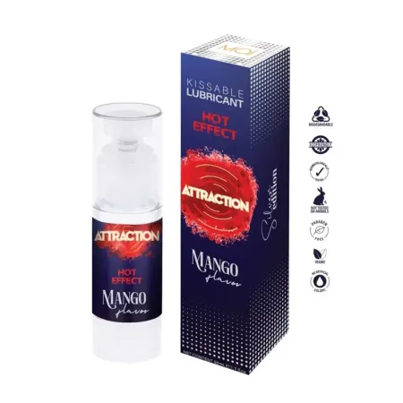 Lubrifiant embrassable Effet Chauffant Mangue