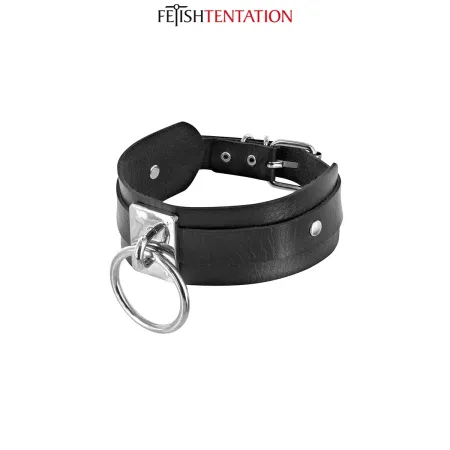 Collier BDSM large avec anneau