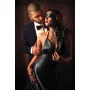 5 liens satin pourpre/noir