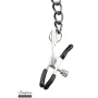 Collier cuir avec laisse et chaînes de seins