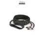 Collier cuir avec laisse et chaînes de seins