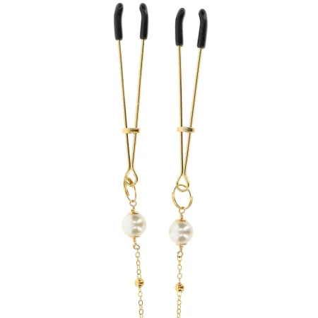 Pince-tétons avec chaîne Tweezers Pearls Taboom Dorées