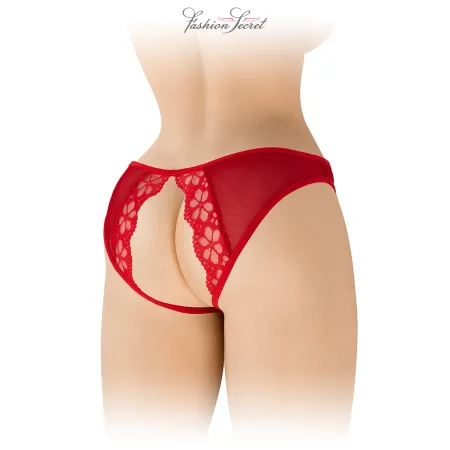 Culotte rouge ouverte Ambre
