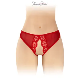 Culotte rouge ouverte Ambre