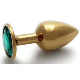 Bijou anal Round Gem S 6 x 2.6 cm Doré-Vert