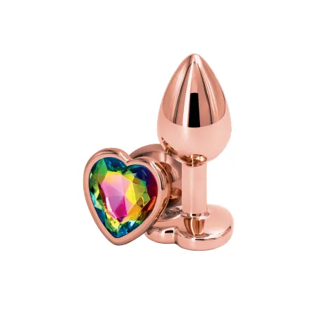 Plug anal aluminium coeur Rose Gold S
