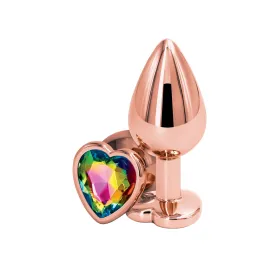 Plug anal aluminium coeur Rose Gold M