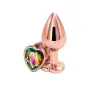 Plug anal aluminium coeur Rose Gold M