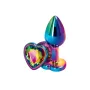 Plug anal aluminium coeur multicolore S