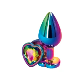 Plug anal aluminium coeur multicolore M
