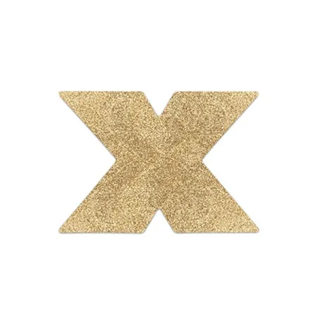 Cache tétons paillettes X doré