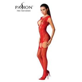 Combinaison Résille BS082 - Rouge : Une Alliance de Charme et d'Audace