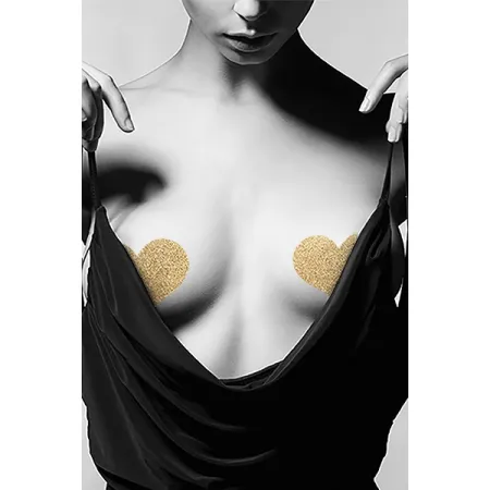 Bijoux de Seins Flash Cœur Or