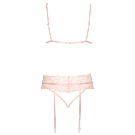 Ensemble Lingerie Rose Dentelle & Tulle – 3 pièces | Kissable