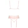 Ensemble Lingerie Rose Dentelle & Tulle – 3 pièces | Kissable