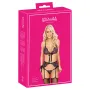 Ensemble Lingerie Brodé Noir & Fleurs Rose-Violet – 3 Pièces | Kissable