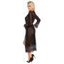 Kimono Long en Dentelle & Tulle Transparent – Noir | Kissable