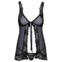 Ensemble Lingerie Babydoll & String – Dentelle à Effet – Kissable