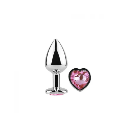 Plug anal métal Secret Play – Cœur rose – Taille S