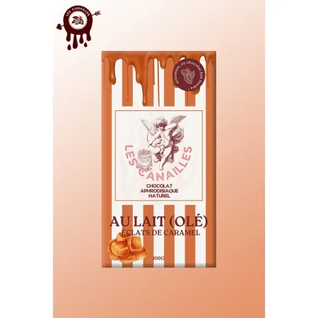 Tablette Chocolat Aphrodisiaque – Chocolat au Lait & Éclats de Caramel | 100 g