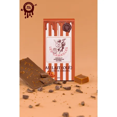 Tablette Chocolat Aphrodisiaque – Chocolat au Lait & Éclats de Caramel | 100 g