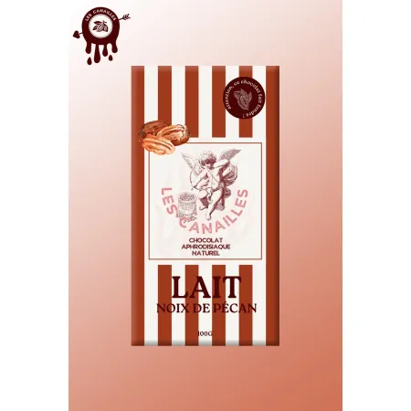 Tablette Chocolat Aphrodisiaque – Chocolat au Lait & Noix de Pécan | 100 g