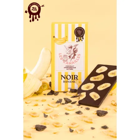 Tablette chocolat aphrodisiaque • Noir Banane croquante • 100 g