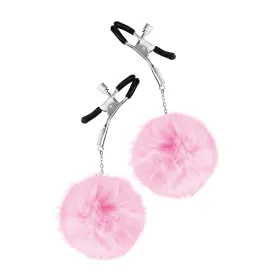 Pinces à seins pompon rose