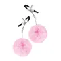 Pinces à seins pompon rose