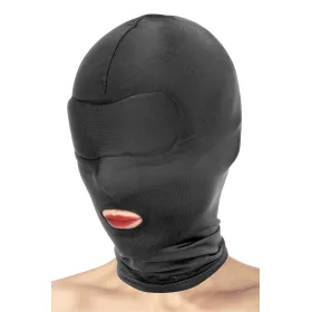 Cagoule BDSM bouche ouverte spandex noir