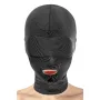 Cagoule BDSM bouche ouverte spandex noir