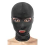 Cagoule BDSM yeux et bouche ouvert spandex noir