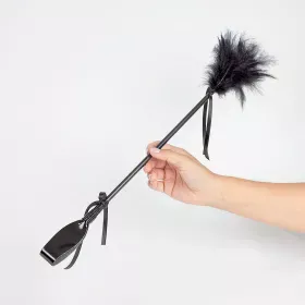 Cravache et plumeau 50 cm noir