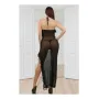 Robe longue noire transparente lacée devant